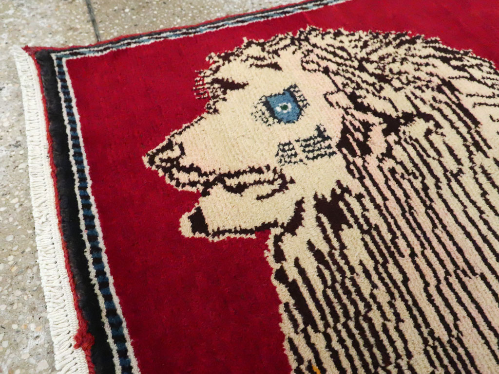 Vintage Persian Pictorial Gabbeh Throw Rug, No.29155 - Galerie Shabab