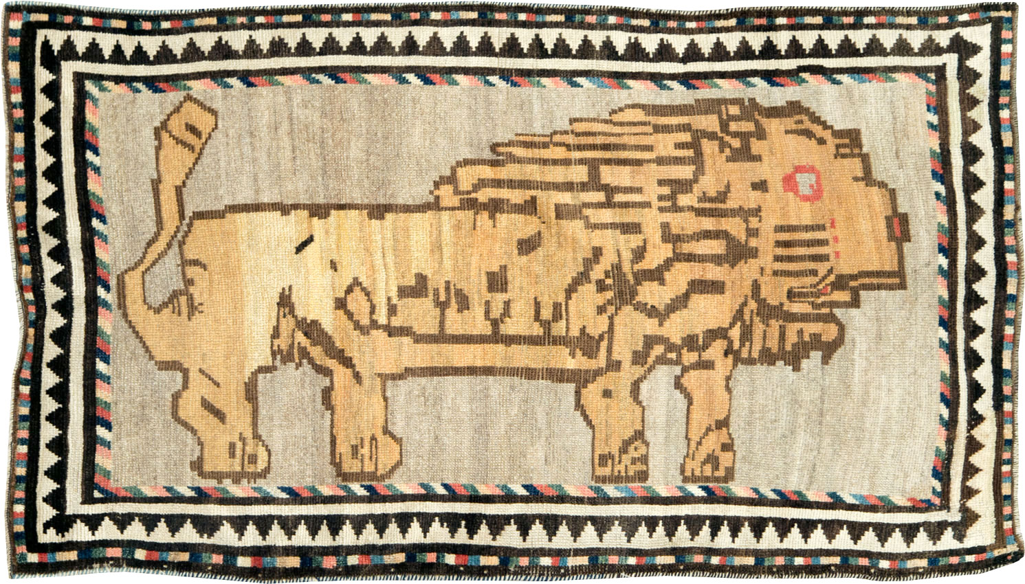 Vintage Persian Pictorial Gabbeh Rug, No.29156 - Galerie Shabab