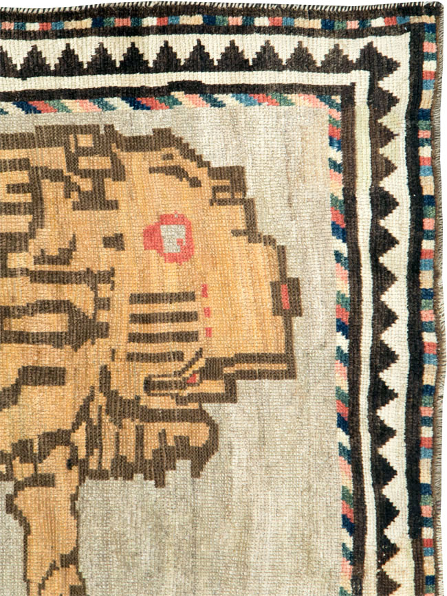 Vintage Persian Pictorial Gabbeh Rug, No.29156 - Galerie Shabab