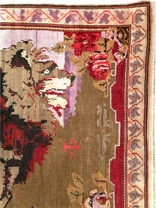 Vintage Pictorial Karabagh Rug, No.29157 - Galerie Shabab