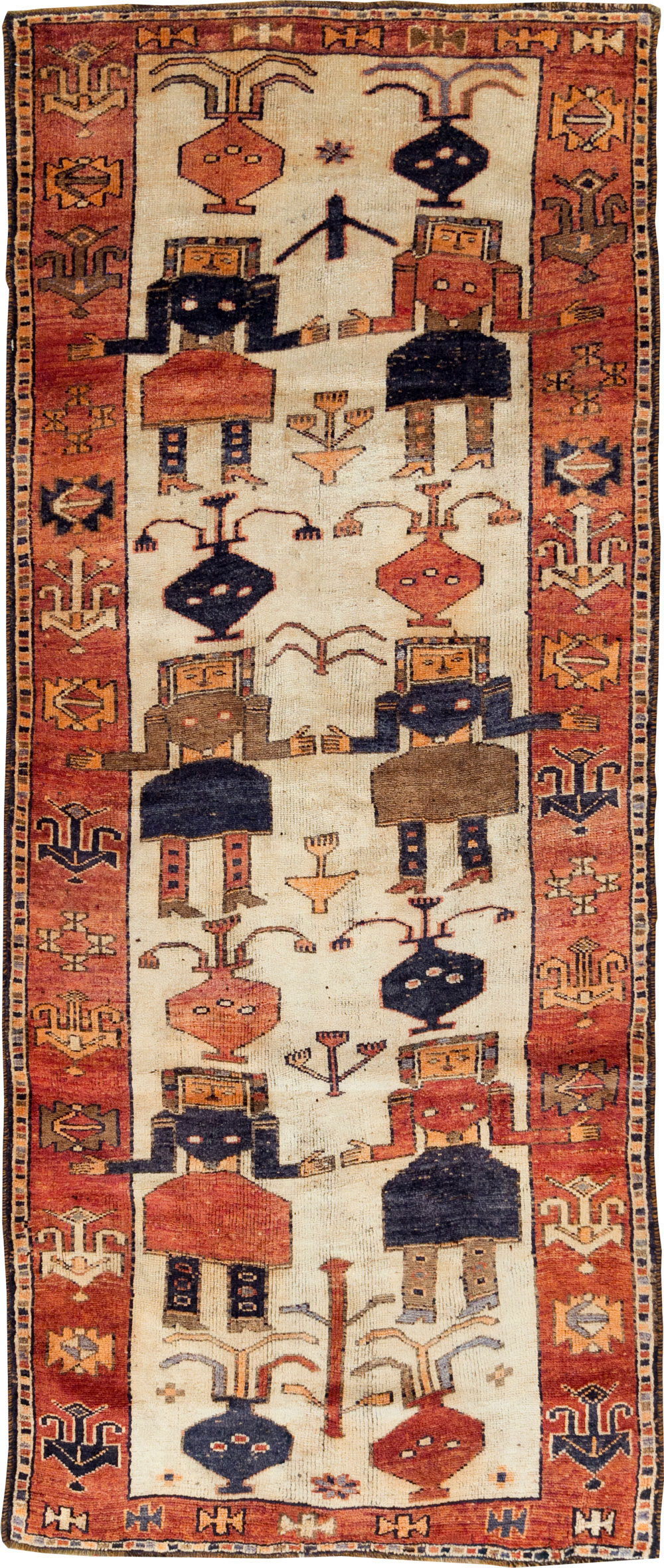 Vintage Persian Bakhtiari Pictorial Rug, No.29169 - Galerie Shabab