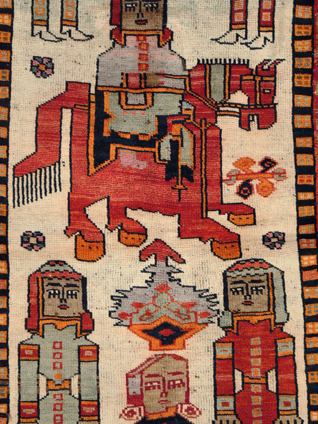 Vintage Pictorial Gabbeh Rug, No.29170 - Galerie Shabab