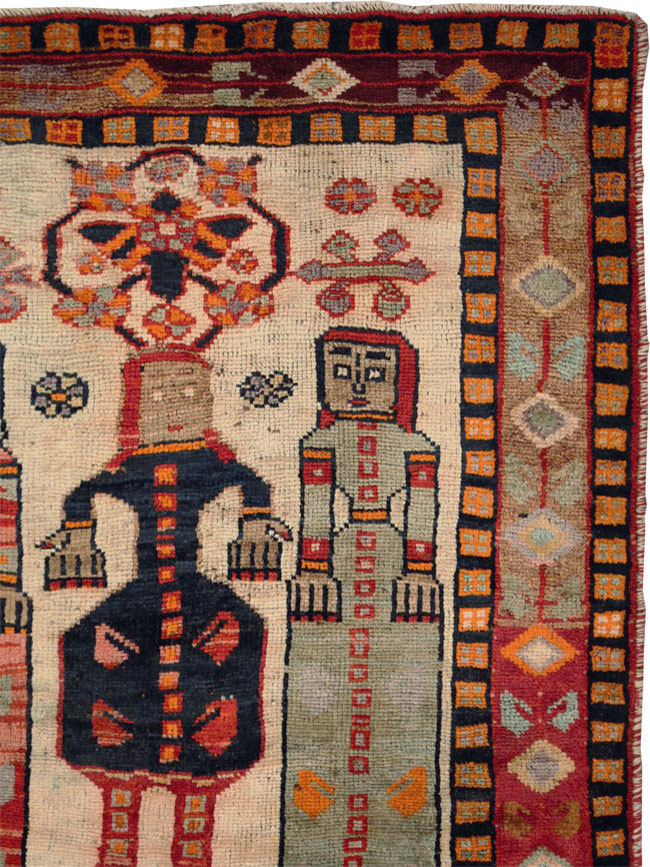 Vintage Pictorial Gabbeh Rug, No.29170 - Galerie Shabab