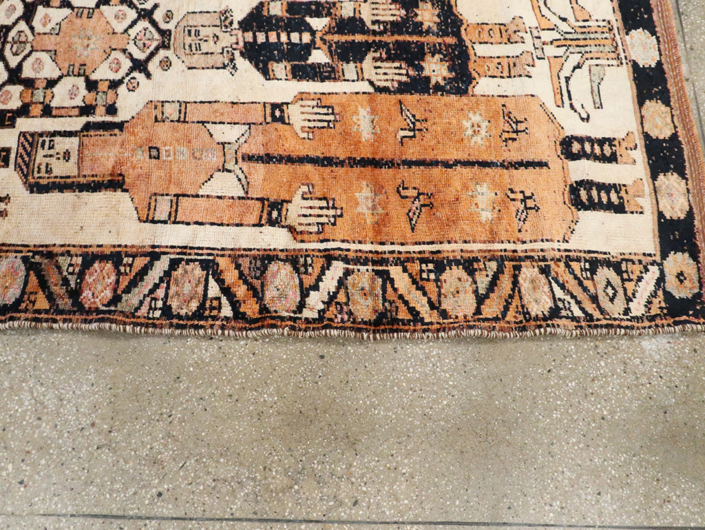 Vintage Persian Bakhtiari Pictorial Rug, No.29171 - Galerie Shabab