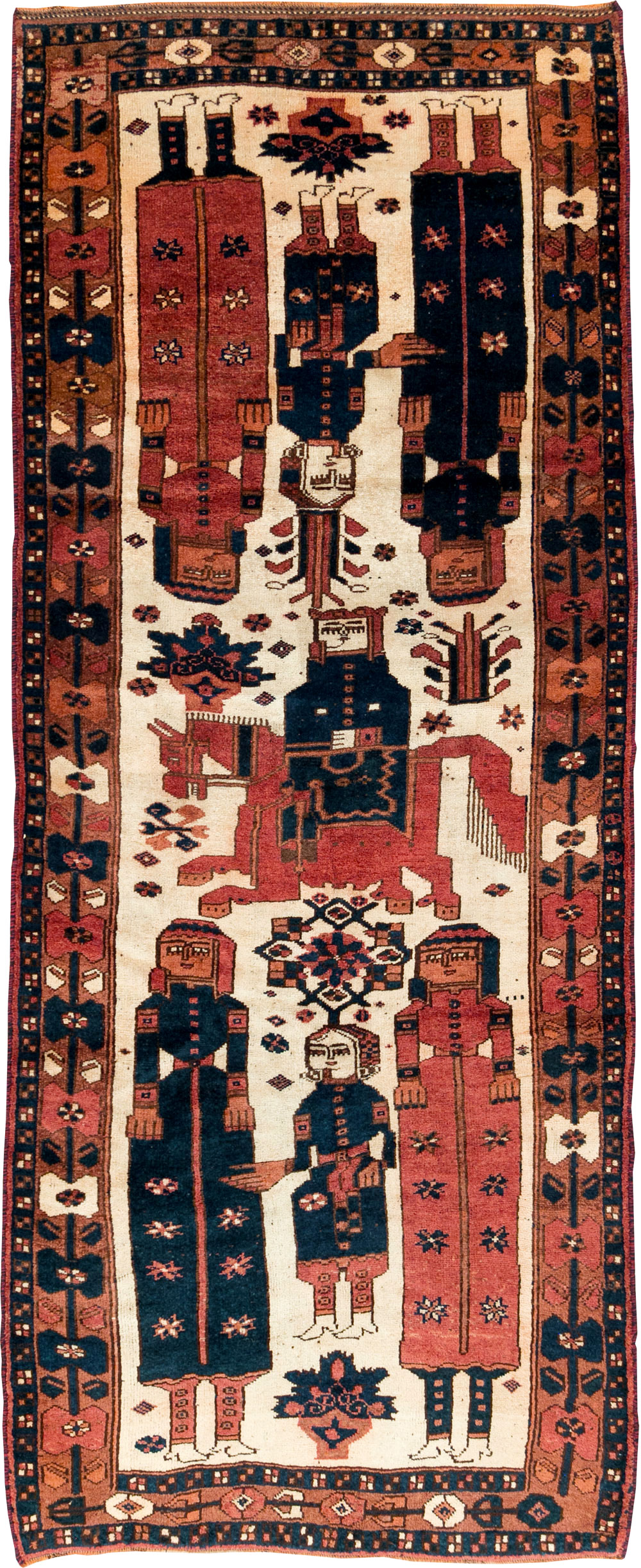Vintage Persian Bakhtiari Pictorial Rug, No.29172 - Galerie Shabab