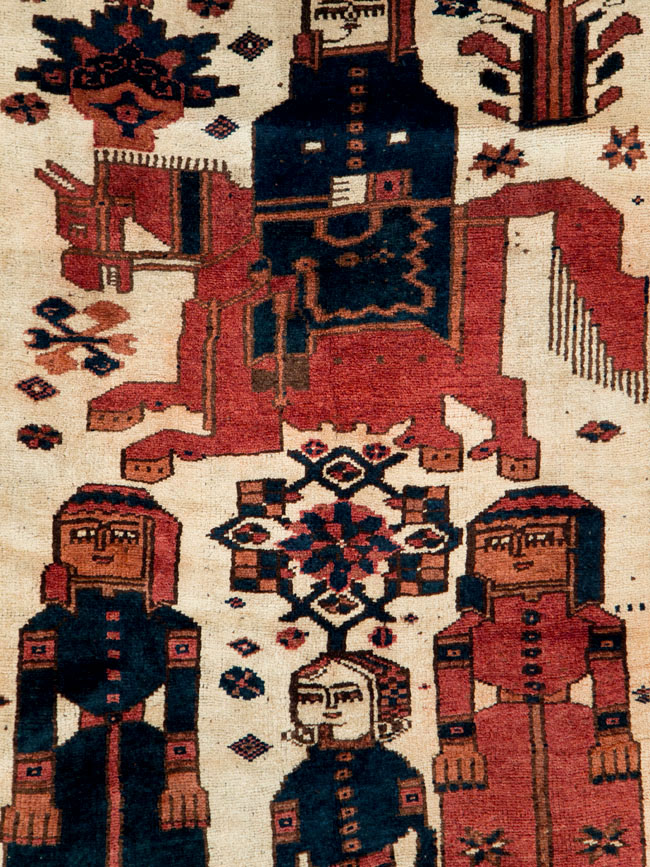Vintage Persian Bakhtiari Pictorial Rug, No.29172 - Galerie Shabab
