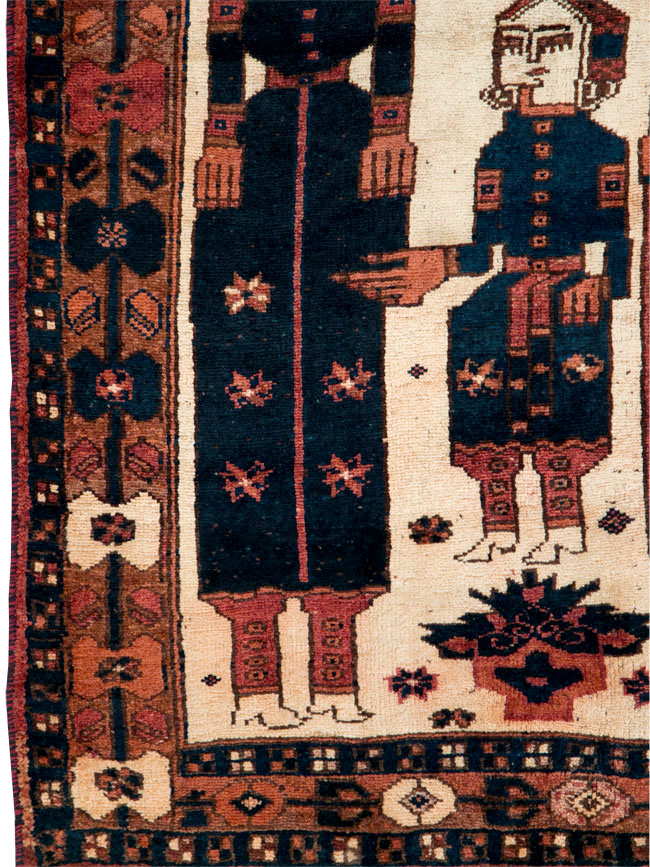 Vintage Persian Bakhtiari Pictorial Rug, No.29172 - Galerie Shabab