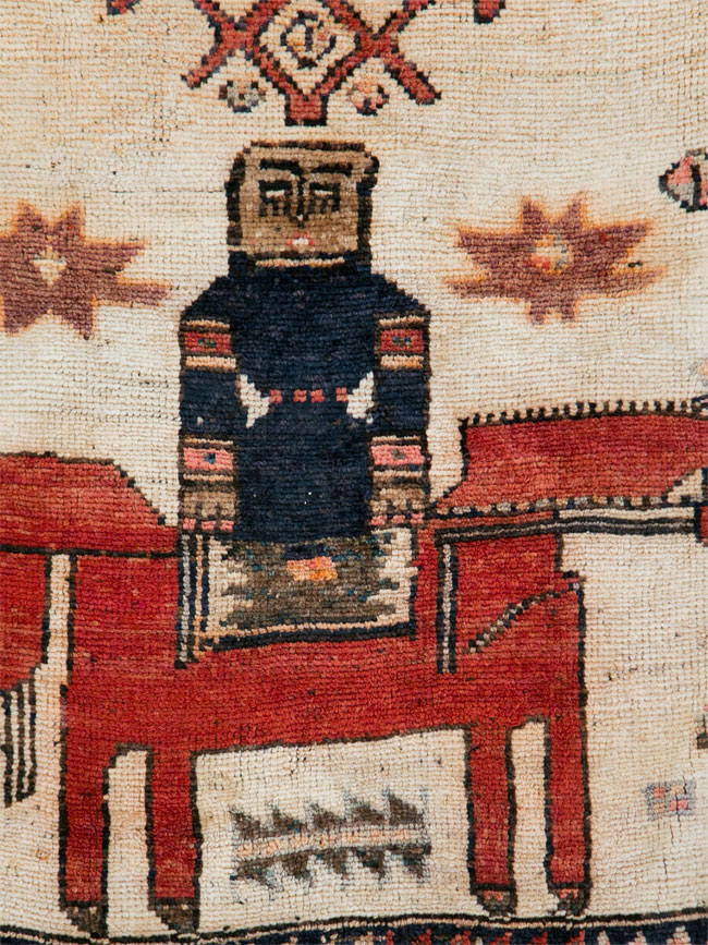 Vintage Persian Pictorial Bakhtiari Rug, No.29175 - Galerie Shabab