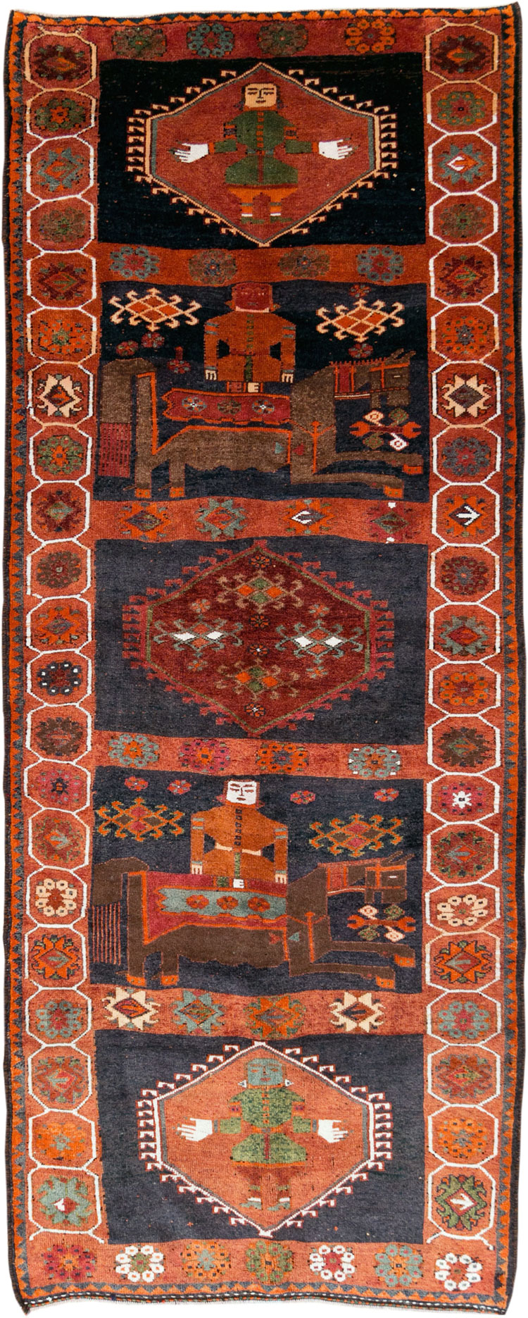 Vintage Persian Pictorial Bakhtiari Rug, No.29178 - Galerie Shabab