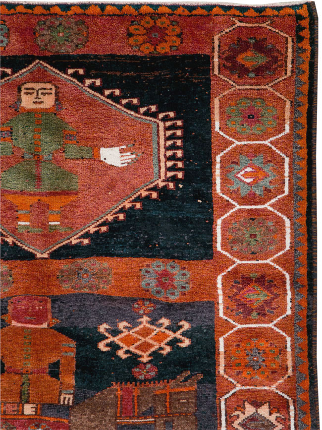 Vintage Persian Pictorial Bakhtiari Rug, No.29178 - Galerie Shabab