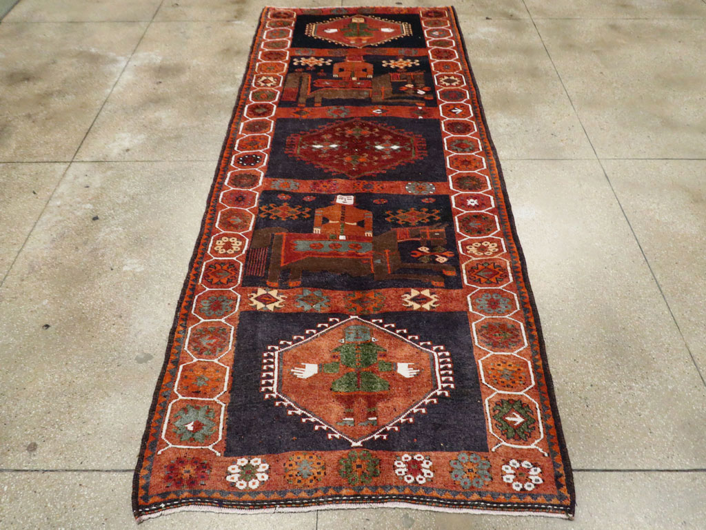 Vintage Persian Pictorial Bakhtiari Rug, No.29178 - Galerie Shabab