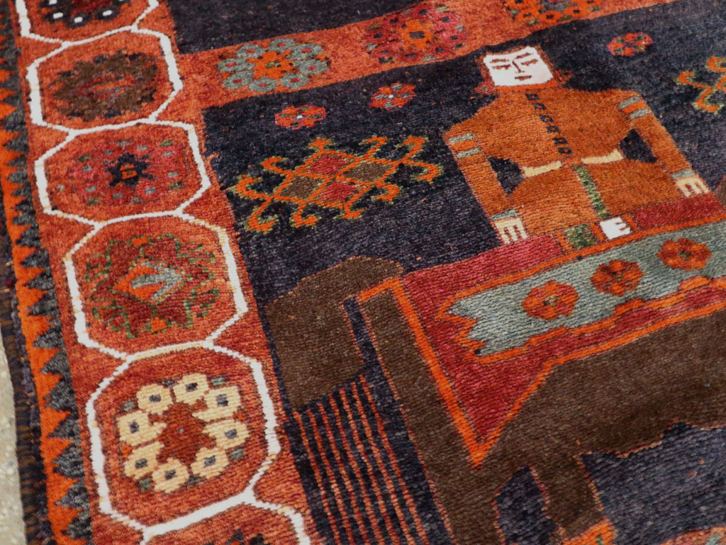 Vintage Persian Pictorial Bakhtiari Rug, No.29178 - Galerie Shabab