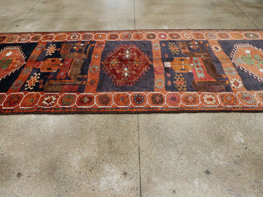 Vintage Persian Pictorial Bakhtiari Rug, No.29178 - Galerie Shabab