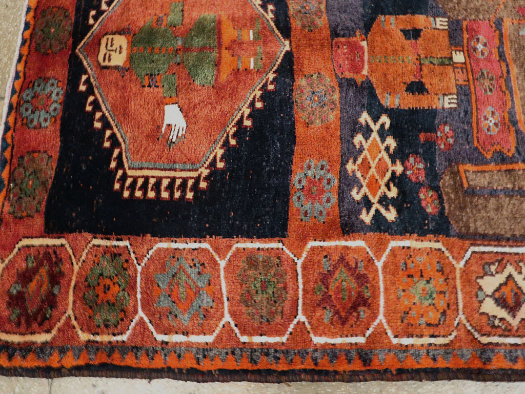 Vintage Persian Pictorial Bakhtiari Rug, No.29178 - Galerie Shabab