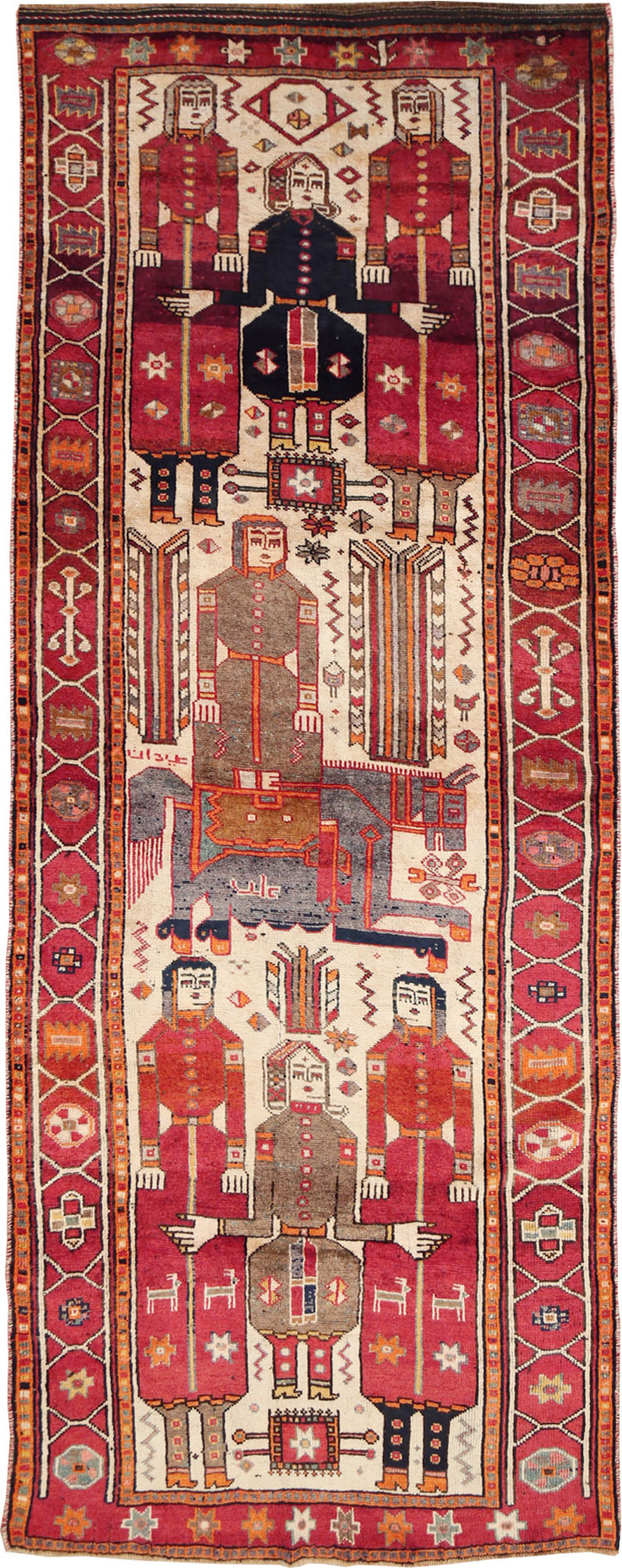 Vintage Persian Pictorial Bakhtiari Rug, No.29179 - Galerie Shabab