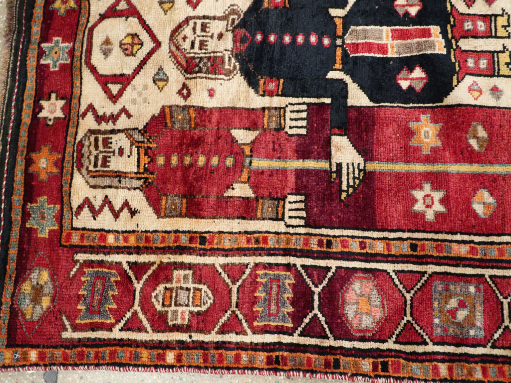 Vintage Persian Pictorial Bakhtiari Rug, No.29179 - Galerie Shabab