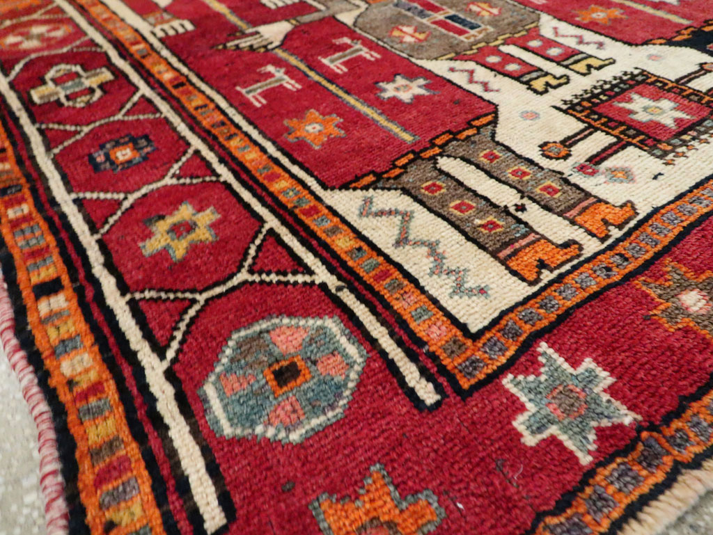 Vintage Persian Pictorial Bakhtiari Rug, No.29179 - Galerie Shabab