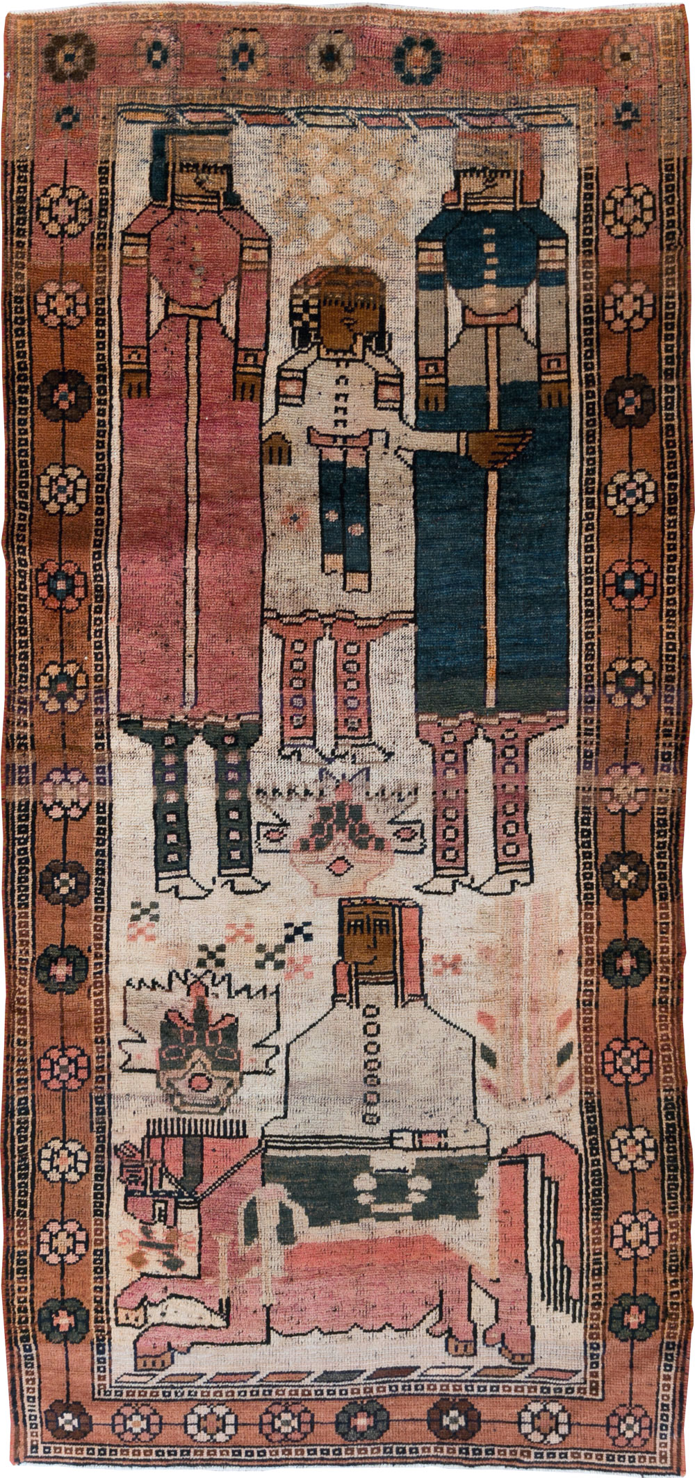 Vintage Persian Pictorial Bakhtiari Rug, No.29180 - Galerie Shabab