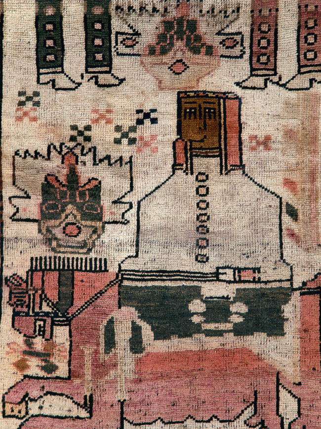 Vintage Persian Pictorial Bakhtiari Rug, No.29180 - Galerie Shabab