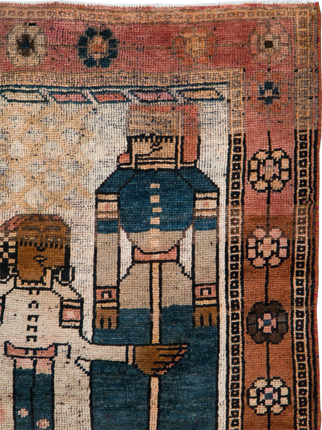Vintage Persian Pictorial Bakhtiari Rug, No.29180 - Galerie Shabab