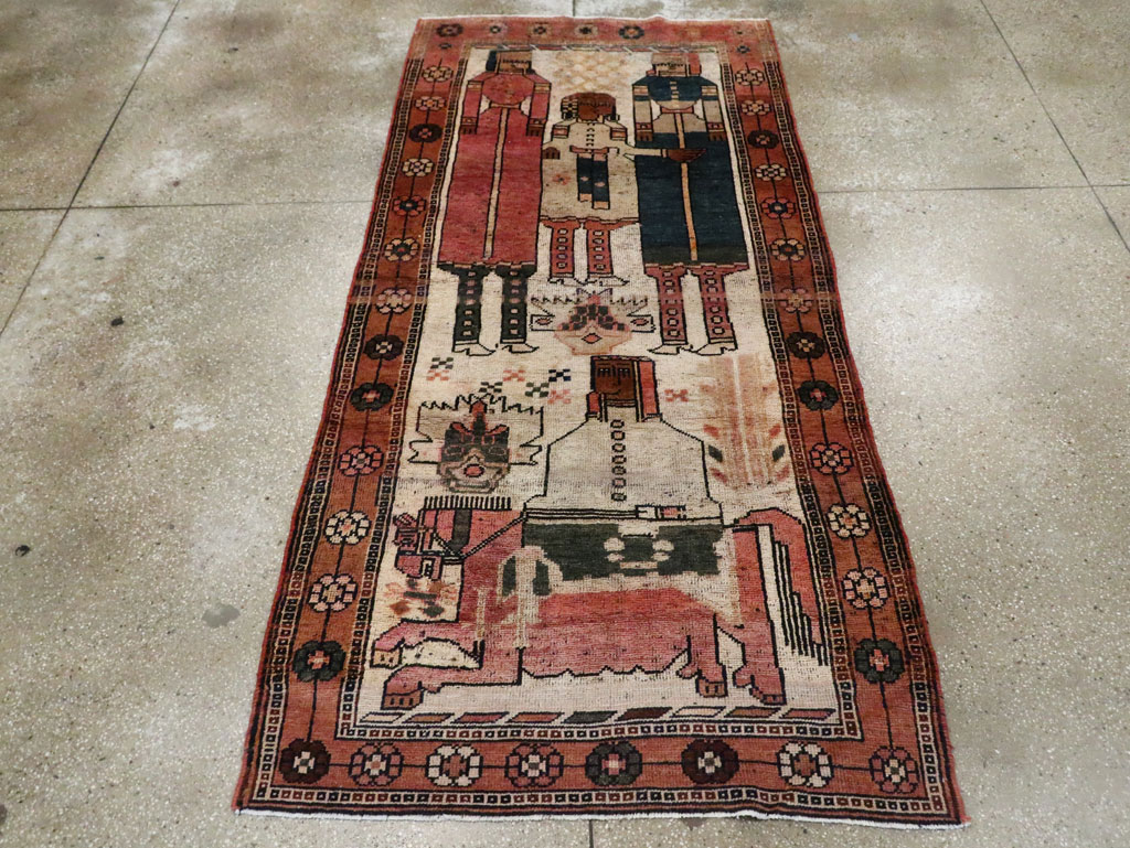 Vintage Persian Pictorial Bakhtiari Rug, No.29180 - Galerie Shabab