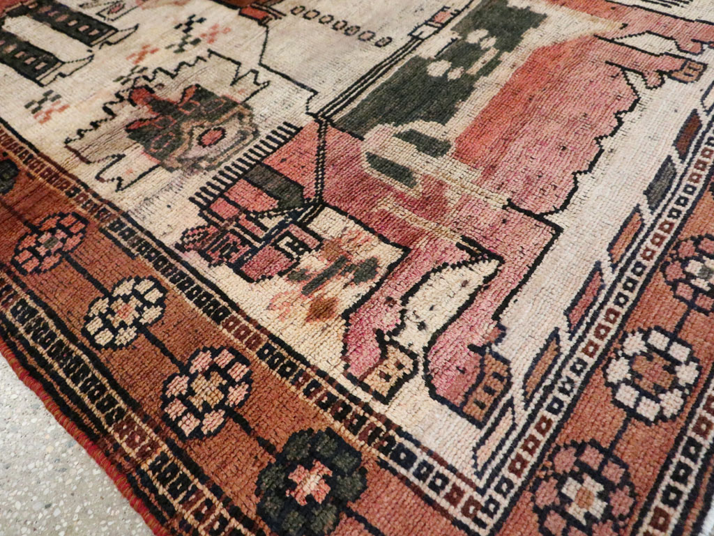 Vintage Persian Pictorial Bakhtiari Rug, No.29180 - Galerie Shabab