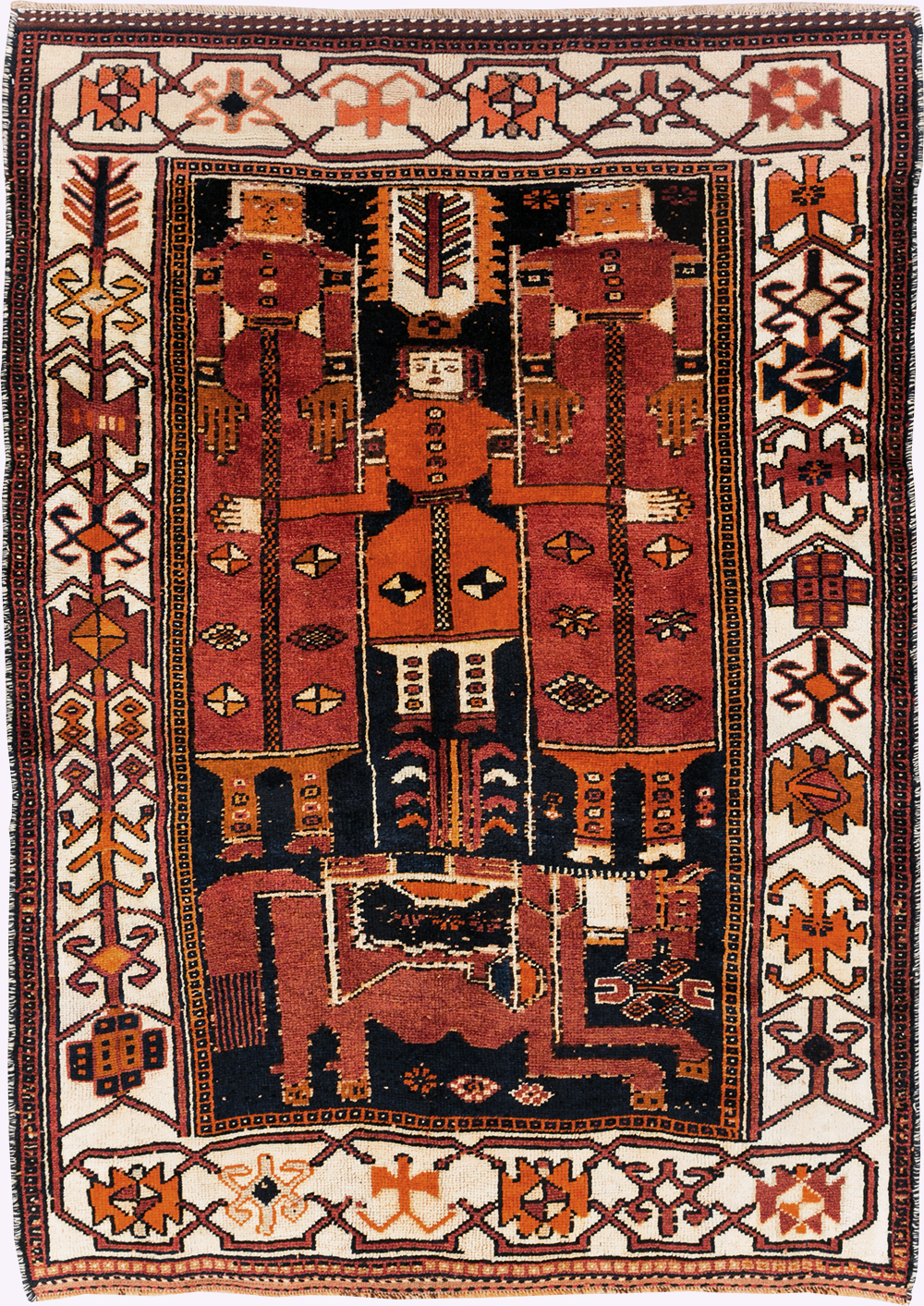 Tribal Persian Pictorial Bakhtiari Accent Rug, No.29184 - Galerie Shabab