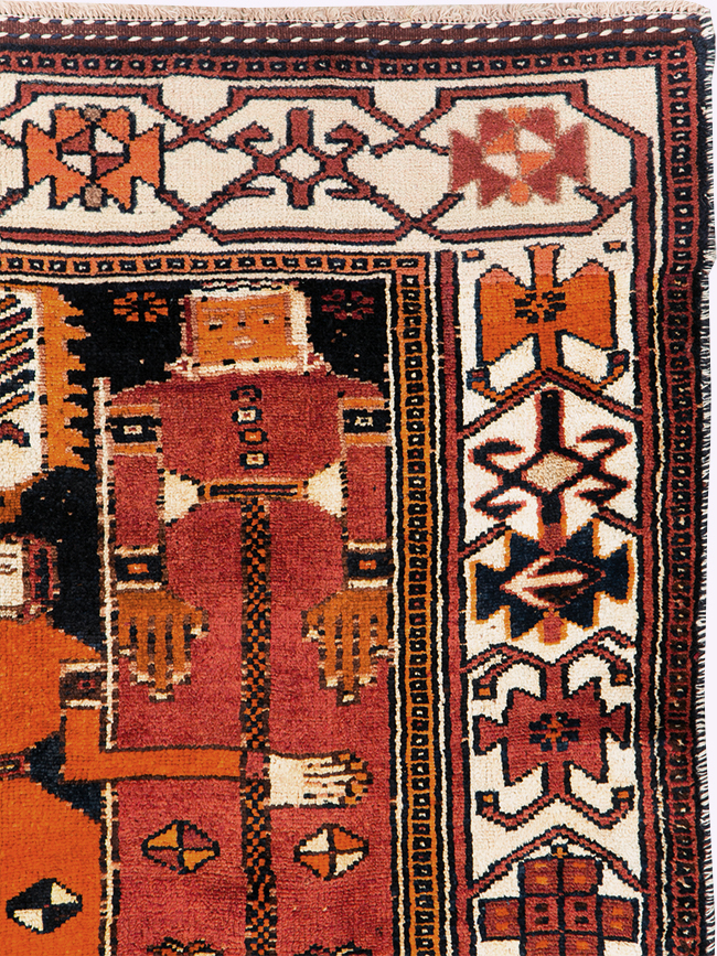 Tribal Persian Pictorial Bakhtiari Accent Rug, No.29184 - Galerie Shabab