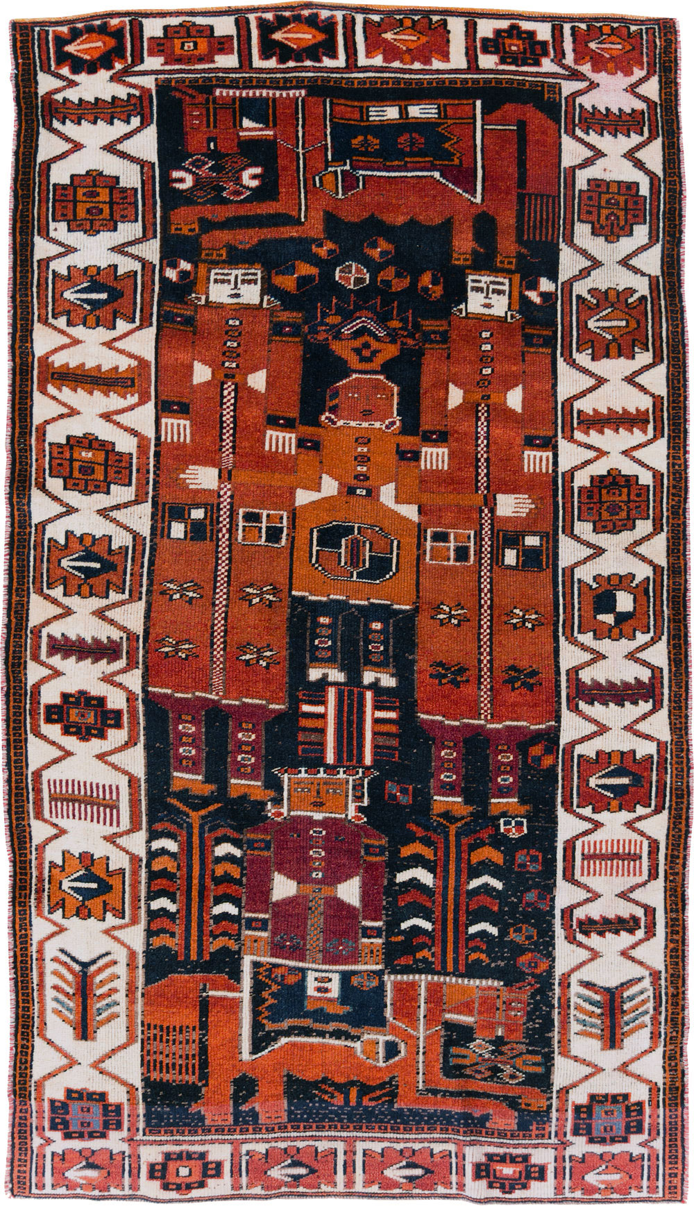 Vintage Persian Pictorial Bakhtiari Rug, No.29187 - Galerie Shabab
