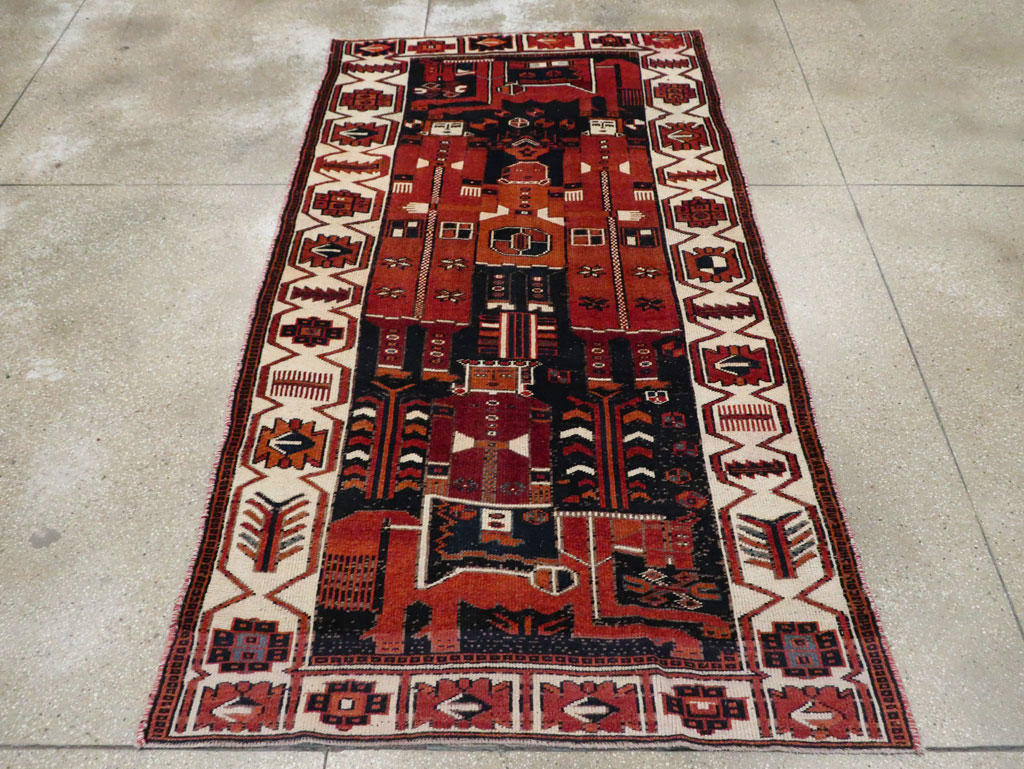 Vintage Persian Pictorial Bakhtiari Rug, No.29187 - Galerie Shabab