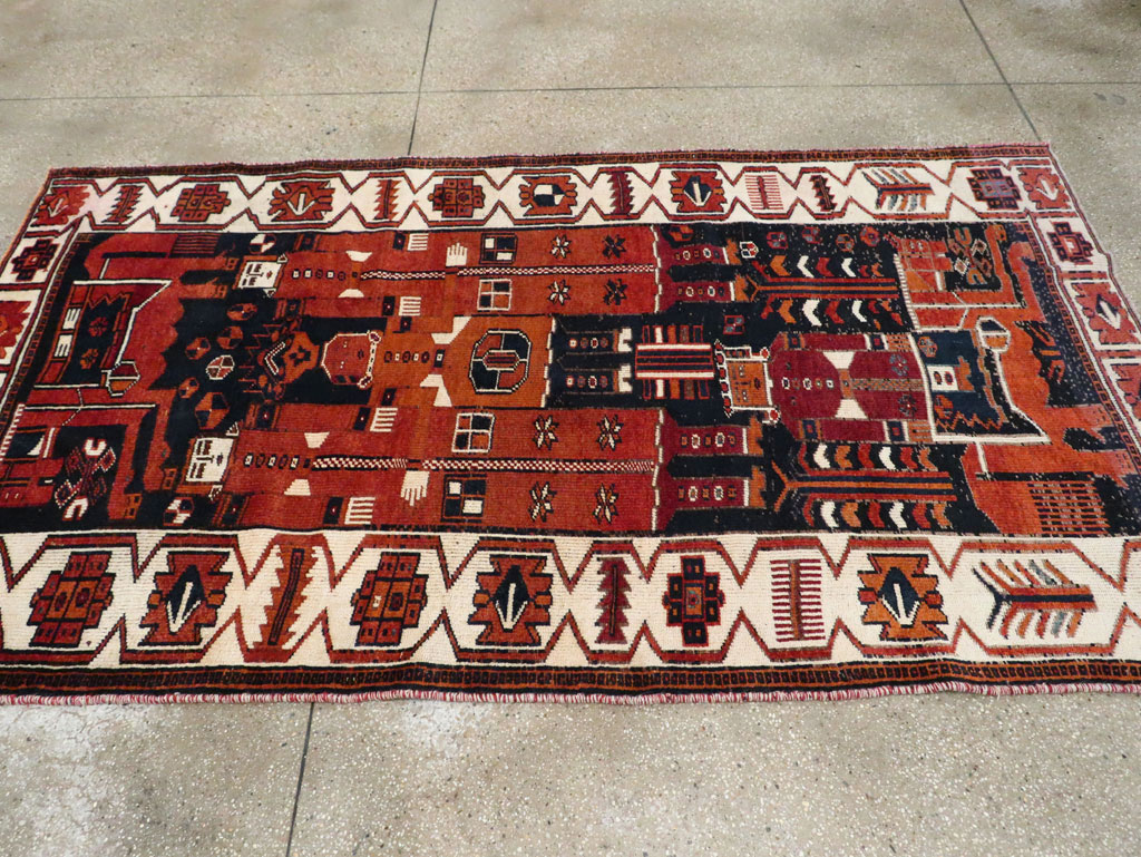 Vintage Persian Pictorial Bakhtiari Rug, No.29187 - Galerie Shabab