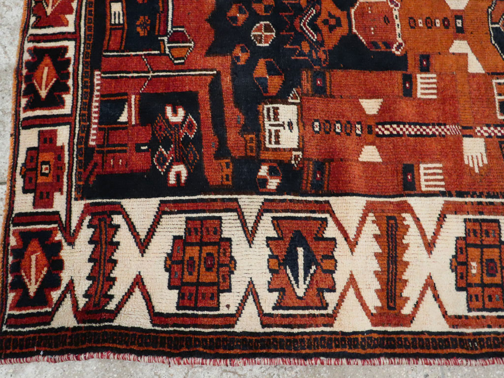 Vintage Persian Pictorial Bakhtiari Rug, No.29187 - Galerie Shabab