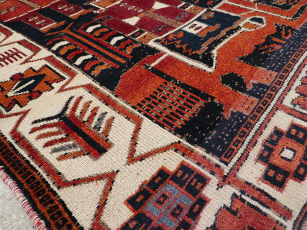 Vintage Persian Pictorial Bakhtiari Rug, No.29187 - Galerie Shabab