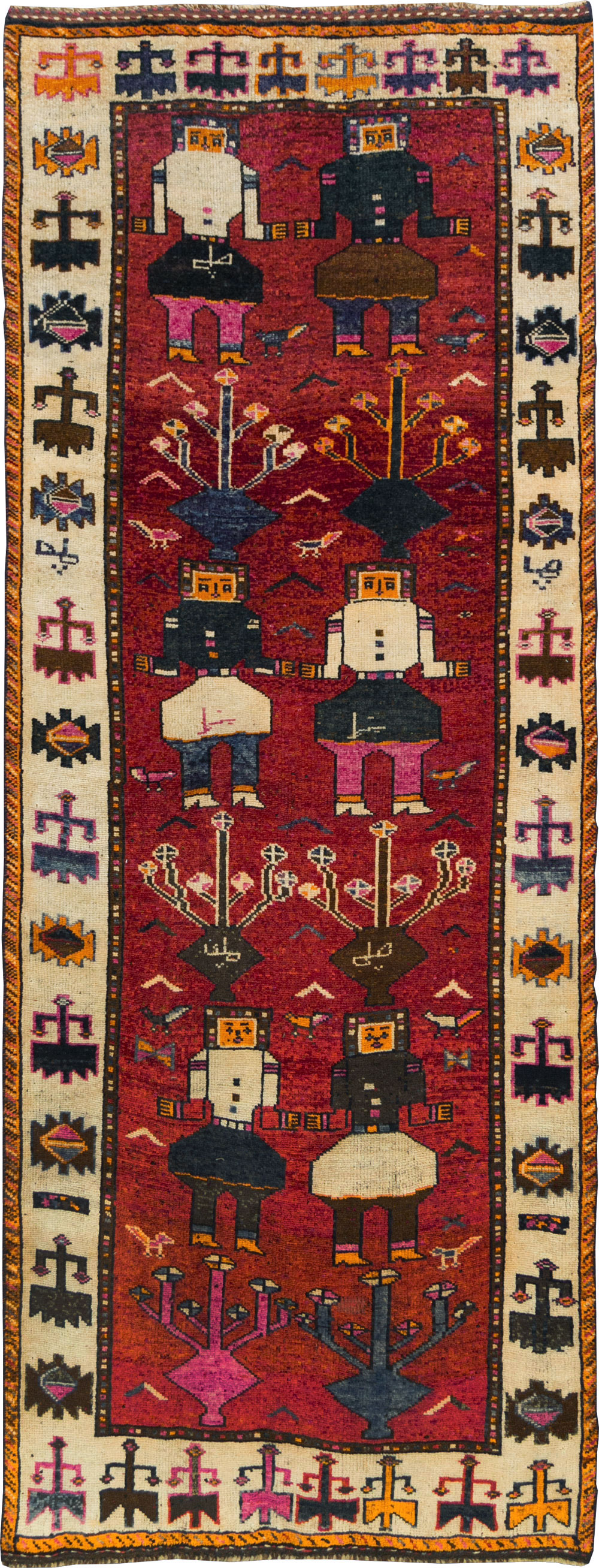 Vintage Persian Pictorial Bakhtiari Rug, No.29188 - Galerie Shabab
