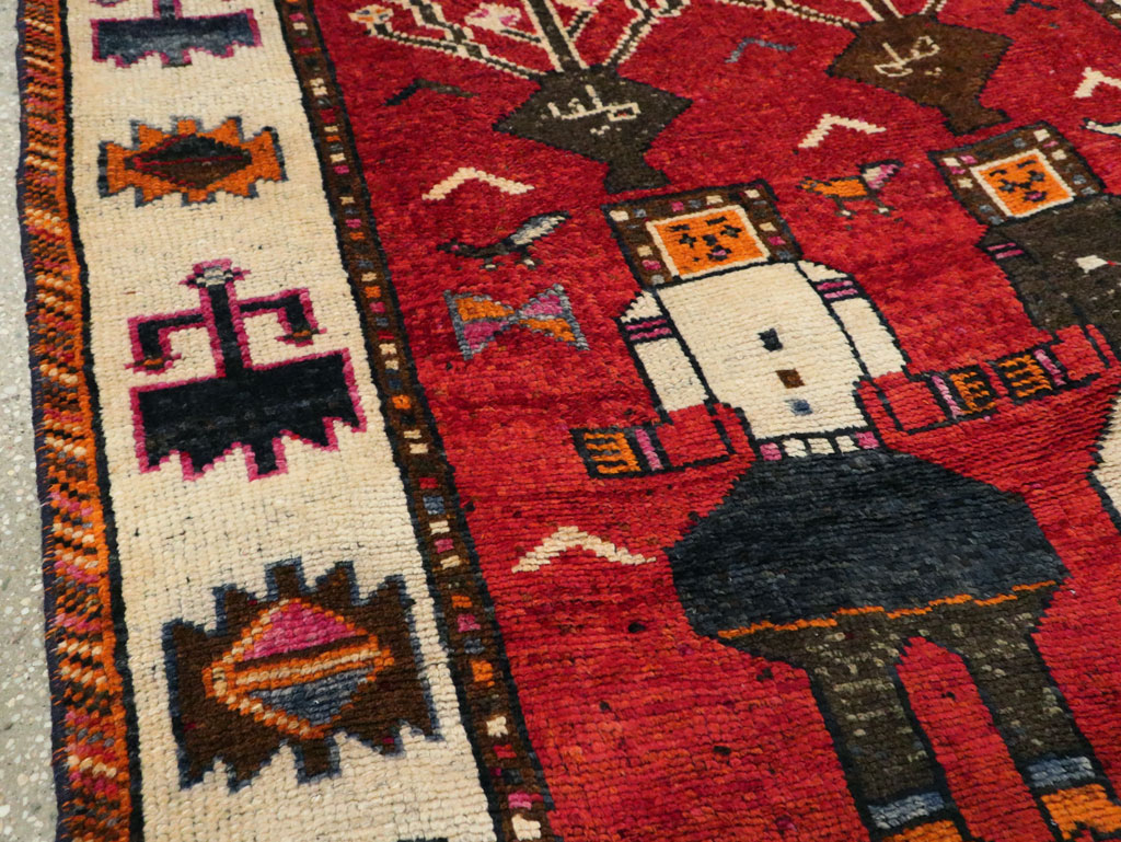 Vintage Persian Pictorial Bakhtiari Rug, No.29188 - Galerie Shabab