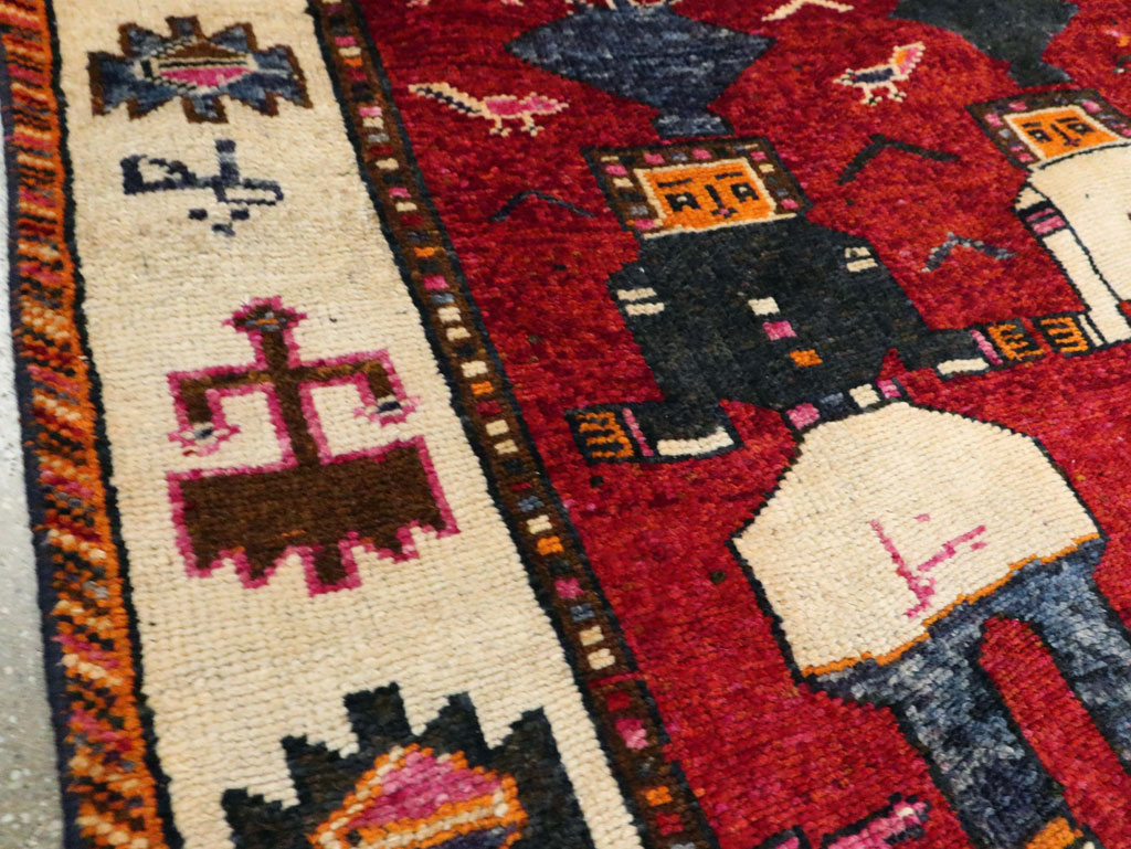 Vintage Persian Pictorial Bakhtiari Rug, No.29188 - Galerie Shabab