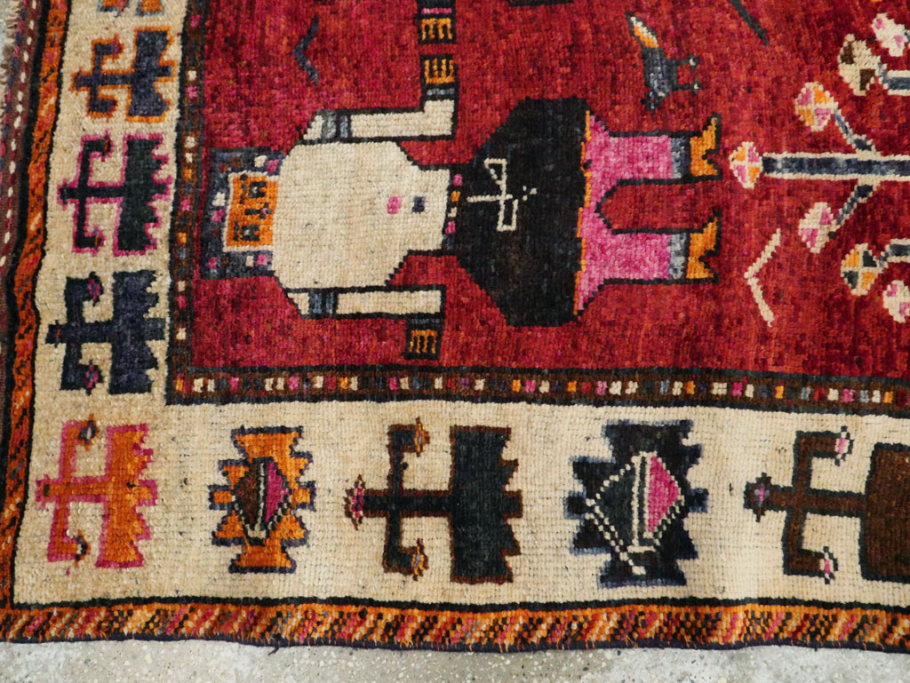 Vintage Persian Pictorial Bakhtiari Rug, No.29188 - Galerie Shabab