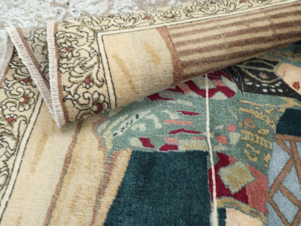 Vintage Persian Tabriz Pictorial Rug, No.29194 - Galerie Shabab