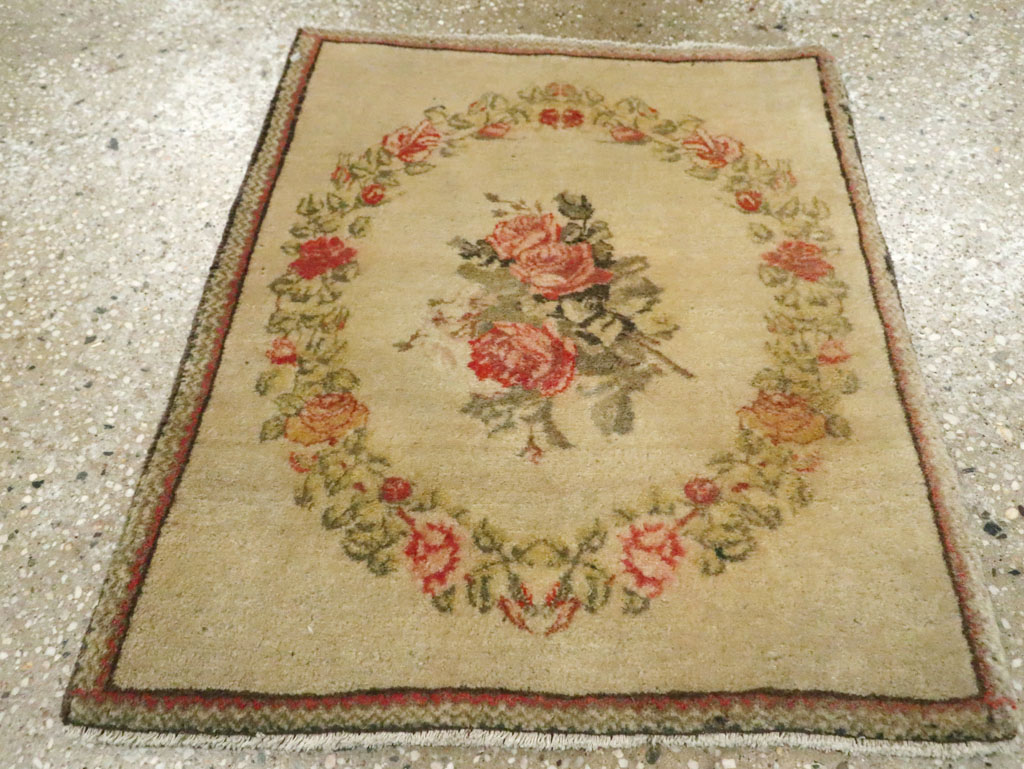 Antique Persian Kashan Throw Rug (Pair: 2 of 2), No.29213 - Galerie Shabab