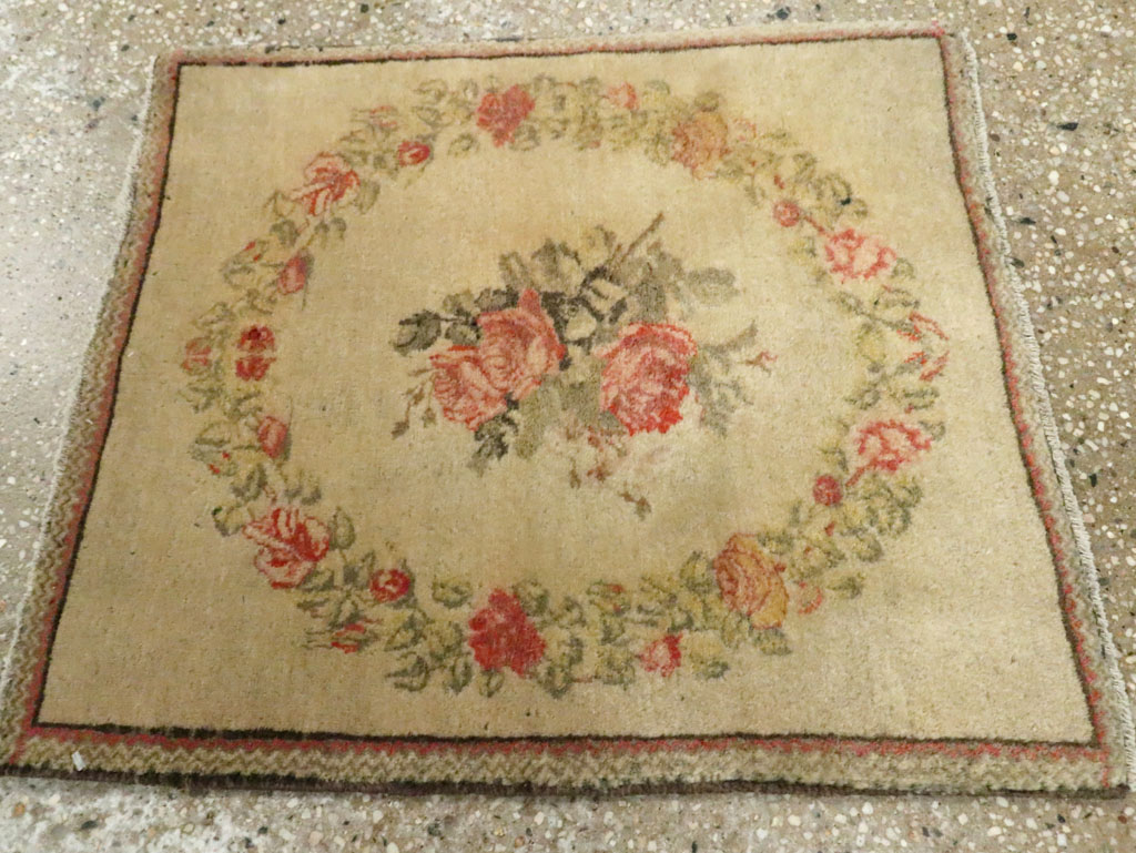 Antique Persian Kashan Throw Rug (Pair: 2 of 2), No.29213 - Galerie Shabab