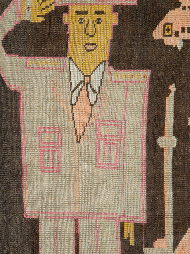 Vintage Turkish Anatolian Pictorial Gallery Rug, No.29222 - Galerie Shabab