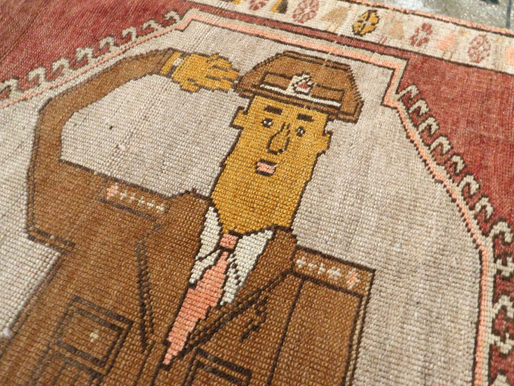 Vintage Turkish Anatolian Pictorial Gallery Rug, No.29222 - Galerie Shabab
