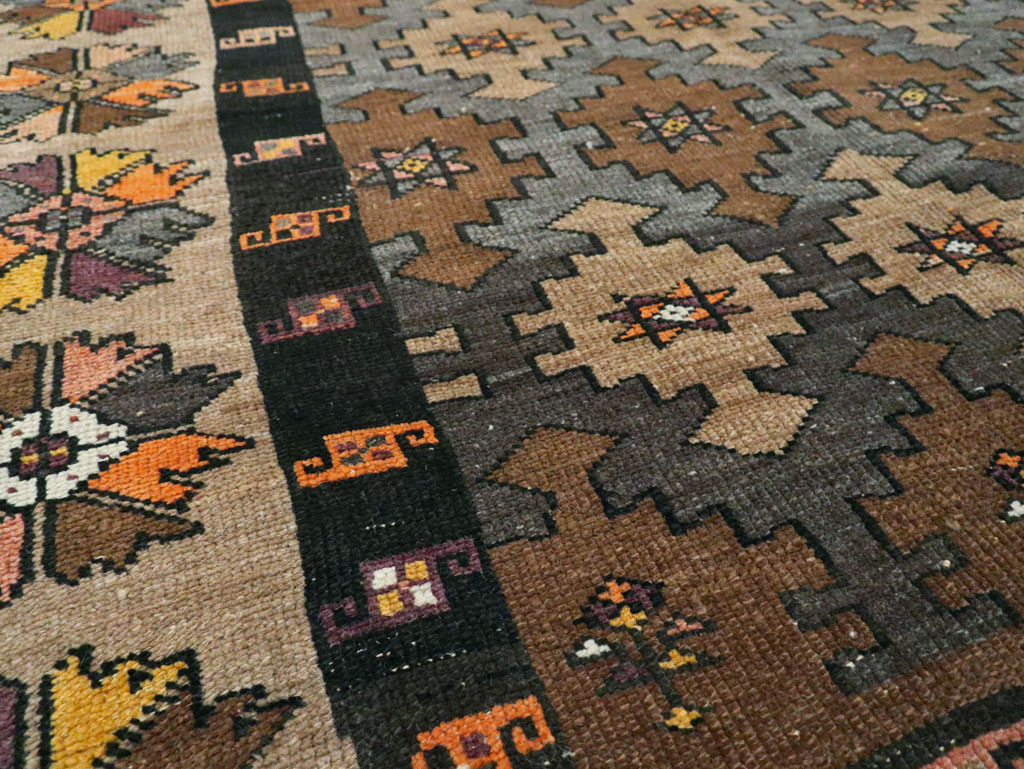 Vintage Turkish Anatolian Wide Gallery Runner, No.29223 - Galerie Shabab