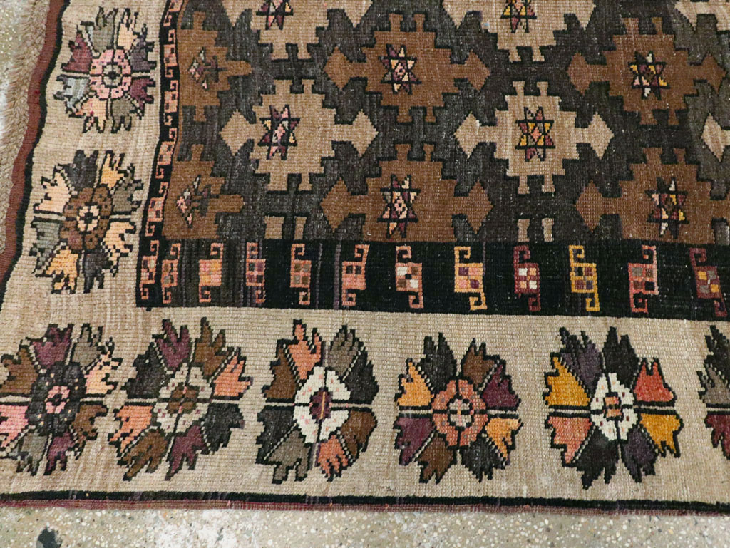 Vintage Turkish Anatolian Wide Gallery Runner, No.29223 - Galerie Shabab