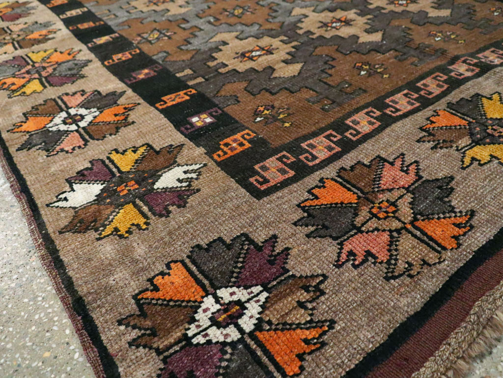 Vintage Turkish Anatolian Wide Gallery Runner, No.29223 - Galerie Shabab