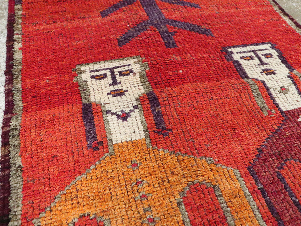 Vintage Turkish Anatolian Pictorial Runner, No.29231 - Galerie Shabab