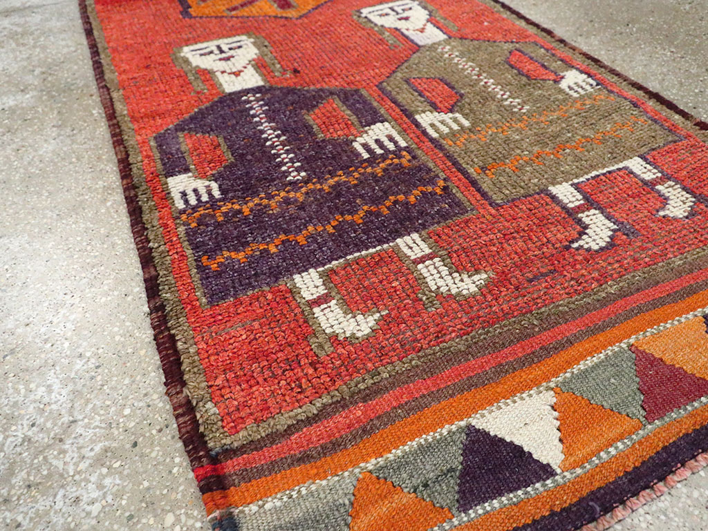 Vintage Turkish Anatolian Pictorial Runner, No.29231 - Galerie Shabab