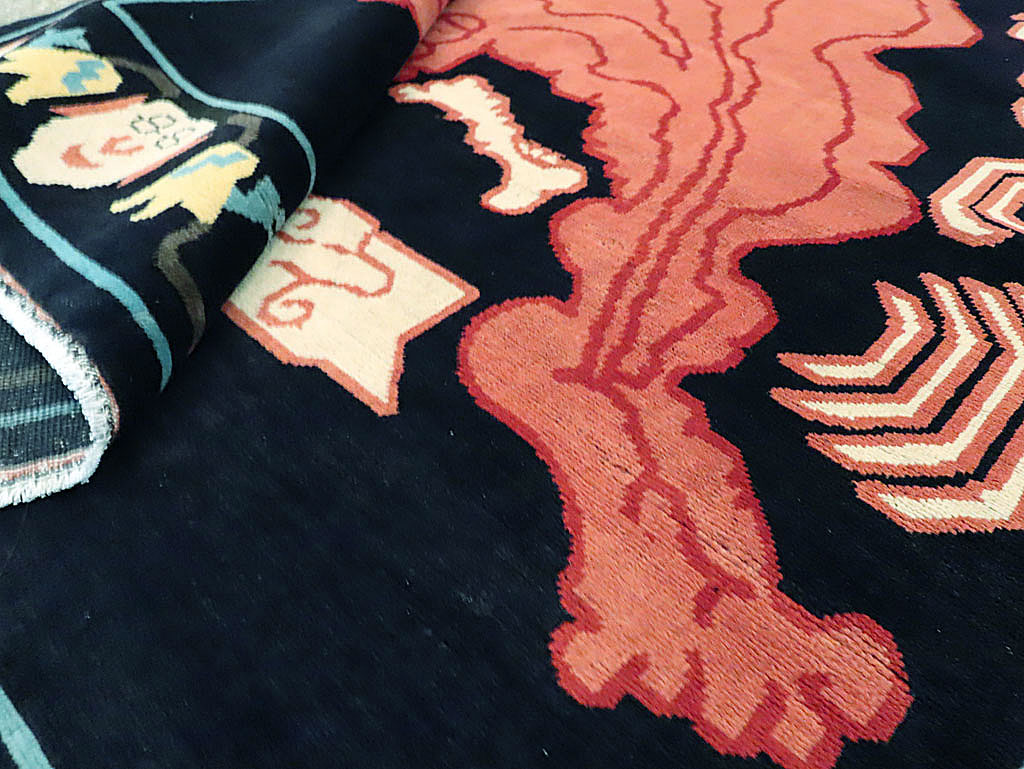 Tibetan Inspired Modern Buddhist Tantric Skeleton Ritual Rug, No.29232 - Galerie Shabab