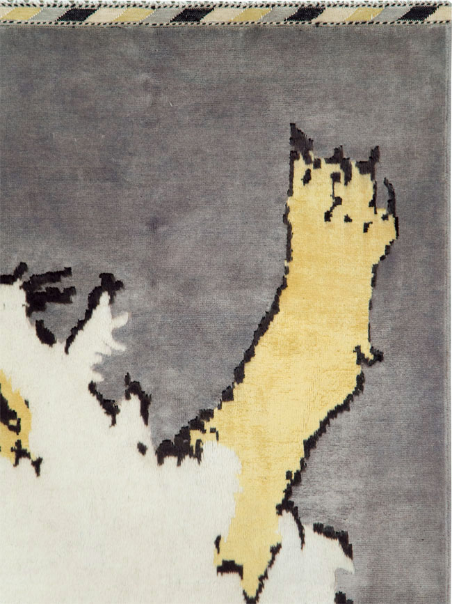 Contemporary Turkish Pictorial Accent Rug, No.29235 - Galerie Shabab