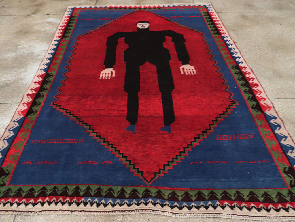Modern Afghan Pictorial Frankenstein Rug, No.29236 - Galerie Shabab